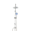 Round Shower Kit Twin Head Chrome Adjust Riser Rail Chrome Finish Set.