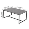 High Gloss Grey Coffee Table Modern Rectangular Sofa Side Table Center Tea Table