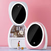Makeup Organizer Cosmetic Storage Drawer W/ LED Light Vanity Mirror USB Charging