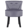 Velvet/Linen Dressing Table Stool Vanity Chair Bedroom Makeup Stool Seat Back