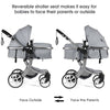 2 in 1 Baby Stroller Pushchair Convertible Reversible Bassinet Pram W/Rain Cover