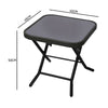 Folding Side Table Glass Top Small Side Stool Drink Coffee Garden Home Furniture