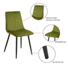 Set of 2 Velvet Dining Chairs Soft Padded Seat Metal Legs Modern Office Kitchen