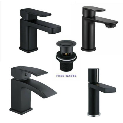 Black Square Waterfall Bathroom Tap Basin Mixer BRASS Sink Mono Faucet -CHEAP
