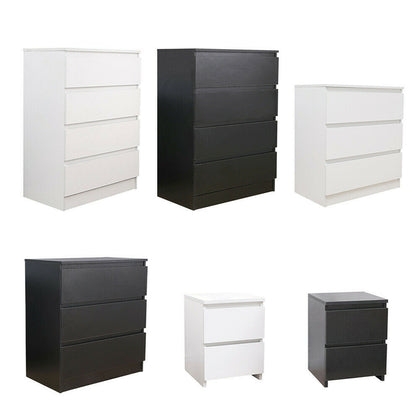 Modern Chest of Drawers Bedside Table Cabinet Nightstand 2/3/4 Drawers Bedroom