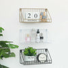 Industrial Wall Mounted Shelf Unit Metal Wire Floating Shelves Office Room Decor