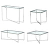 Console Coffee End Table Clear Tempered Glass Furniture Chrome Cross Base Leg