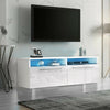 Modern TV Unit Cabinet TV Stand High Gloss Doors & Matt Body With Led Lights
