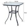 Garden Bistro Table Outdoor Metal Side Dining Patio Furniture Small Square Glass
