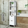 Wooden Bathroom Floor Cabinet Freestanding Cupboard Storage Organizer W/ Drawers
