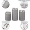 3Pcs Candle Flameless LED Real Wax Lights Candles Home Remote Control Mood Light