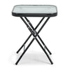 Garden Table 40cm Square Glass Top Folding Outdoor Patio Home Furniture Summer
