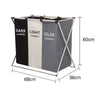 Aluminium Folding Laundry Cloth Basket Washing Hamper Bin Storage Bag Light Dark (Black+Grey+Beige)