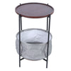 Round Coffee Table Sofa Side Small Night Stand End Table Tray Metal Legs Console