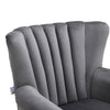 Velvet Accent Chair Scallop Shell Back Tub Armchair Occasional Padded Seat Sofa