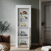 High Gloss White Display Cabinet Sideboard Cupboard Storage Door with LED Lights