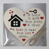 Handmade Wooden Hanging Heart Plaque Gift for New Home House Warming Moving