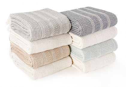 Premium Pack of 2 Cross-Stitch Throws for Sofa Blanket,125 x 150cm- In 4 Colours