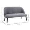 Linen-Look Modern 2 Seater Sofa w/ Wood Legs Compact Loveseat Grey