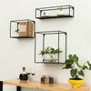 3x Retro Rectangle Metal Wire Industrial Wall Storage Unit Display Shelf Cabinet