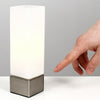 Metal & Glass LED Touch Table Lamp Light Square Frosted White Glass Shade
