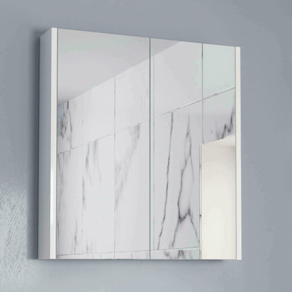 Wall Mounted Bathroom Mirror Cabinet Storage Shelf Triple Double Door Cupboard