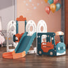 5 in 1 Garden Kids Swing Slide Climber Set Toddler In/Outdoor Basketball Bus Toy