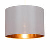 Grey and Copper Faux Silk Easy Fit Ceiling Light Shade 25cm Drum Pendant
