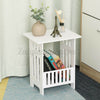 White Bedside Table Cabinet Side End Table Tea Coffee Lamp Plant Stand Organizer