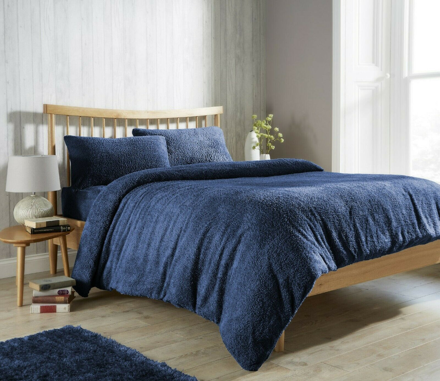 Teddy Bear Fleece Duvet Cover Set,Fitted Sheet, Pillow Case,Soft Warm & Cozy