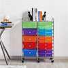 10/12/15/20-Drawer Plastic Storage Cart Home Office Salon White/Black/Multicolor