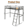 3.5FT Single Metal Loft Bed Frame High Sleeper Bunk Bed Study Desk Cabin Bed