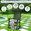 Outdoor Rocking Chair Wooden Frame Porch Chair Garden Balcony Backyard Black