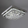 Modern Square Living Room Lamp LED Celling Light Crystal Pendant Chandelier Home