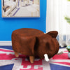 Brown Animal Footstool Ottomans Stool Kid Toy Gift Faux Leather Elephant Lovely