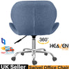 Fabric Cushioned Computer PC Desk Office 360° Swivel Chair Chrome Legs Adjustabl