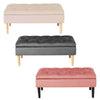 Storage Bench Ottoman Velvet Upholstered Tufted Bedroom Pouffe Stool Piano Seat