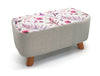 Large Footstool Luxury Upholstered Fabric Foot Rest Ottoman Decor with Legs