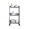 3 Tiers grey Plastic KitchenTrolley Carts With Wheels Bathroom Storage Rack