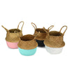 Seagrass Belly Basket Woven Plant Pot Holder Home Living Decor Folwer Storage