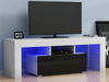 Modern 130cm High Gloss Door and Matt Body TV Unit Stand Cabinet W/ LED Lights