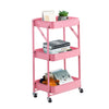 3 Tier Slim Kitchen Storage Trolley Cart Rack Tray Shelf Rolling Wheel W/ Handle