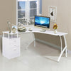 L-shaped Computer Desk Corner Table Drawers Workstation Home Office Furniture