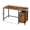 HOOBRO Study Writing Table Computer Desk with Drawer and Storage Cabinet Vintage