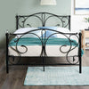 Metal Bed Frame With Crystals Black or White Bed Frame 4FT Double King Mattress