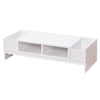 Computer Riser Monitor Stand Tidy PC Laptop Screen TV Desk Storage Rack White