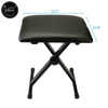 New Glarry Adjustable Folding Keyboard Piano Bench Stool Padded Seat Black Color