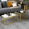 Set of 2 Modern Coffee Nesting Table Set Side End Table Waterproof Faux Marble