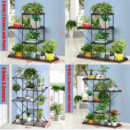 Multi Tier Iron Flower Rack Plant Pot Stand Shelves Bonsai Display Shelf UK