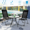 2PCS Patio Folding Reclining Chair Adjustable Garden Lounge Seat W/ Pillow & Arm